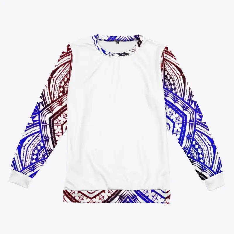 Tribal crew neck blue and red